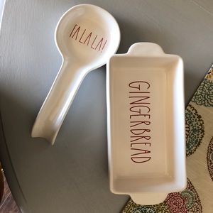 Rae Dunn Christmas spoon rest and loaf pan